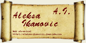 Aleksa Ikanović vizit kartica